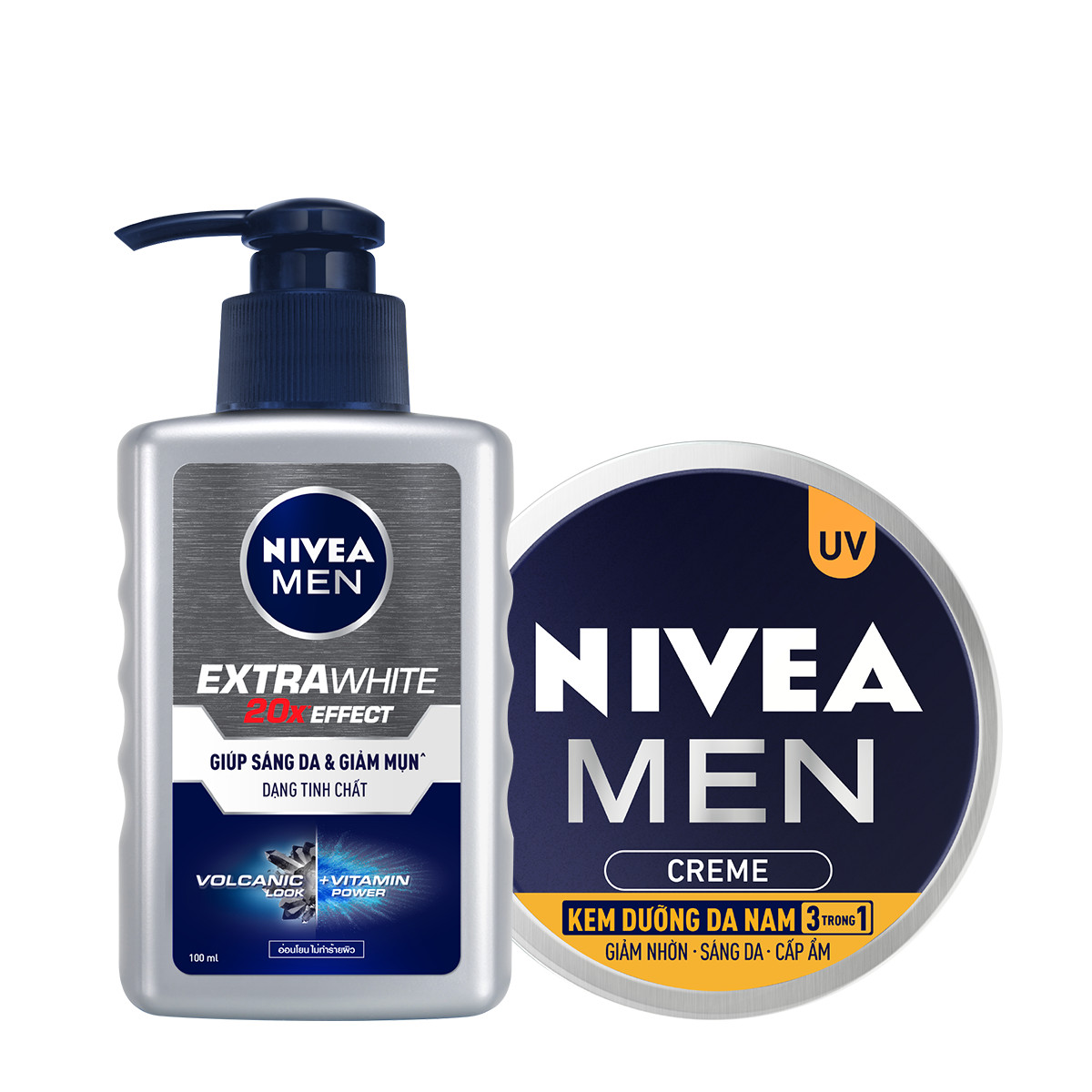 Combo Nivea MEN chăm sóc da cho nam, giúp sáng da &amp; dưỡng ẩm (83923 + 83956)