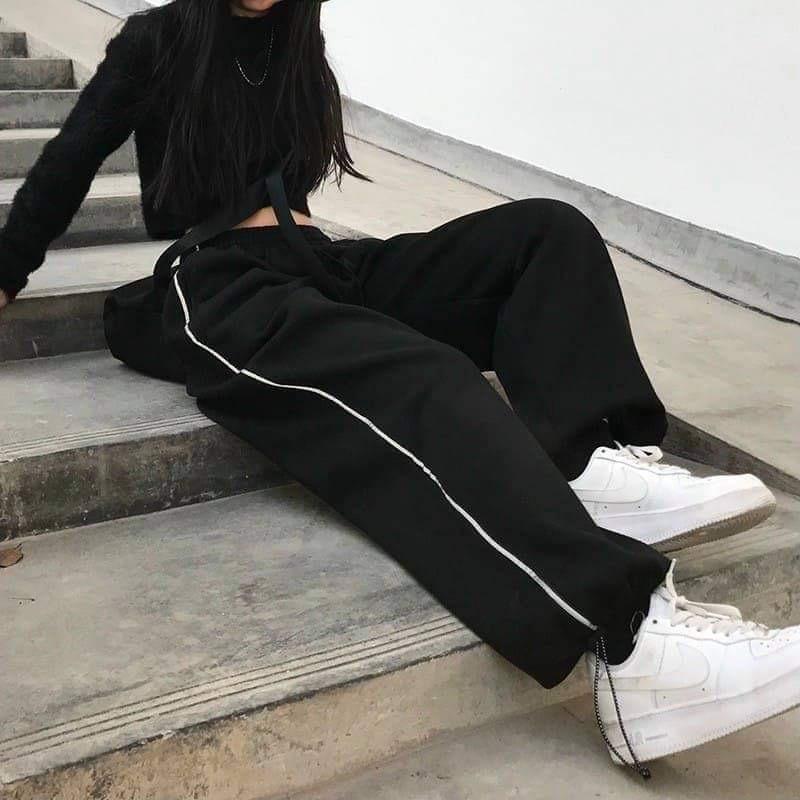 Quần thể thao sọc 1 mí/3 sọc rút gấu unisex chất nỉ tàu dày (annstore)
