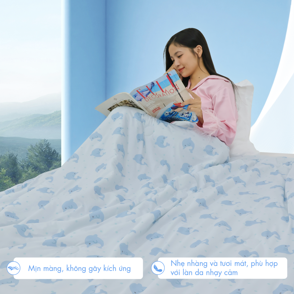 [CHĂN HÈ MÁT LẠNH] Mền lạnh I Cool Advance NIN House NM8028 2mx2m2 | Chăn chần cotton Ice Silk, Chăn điều hoà nhiều độ