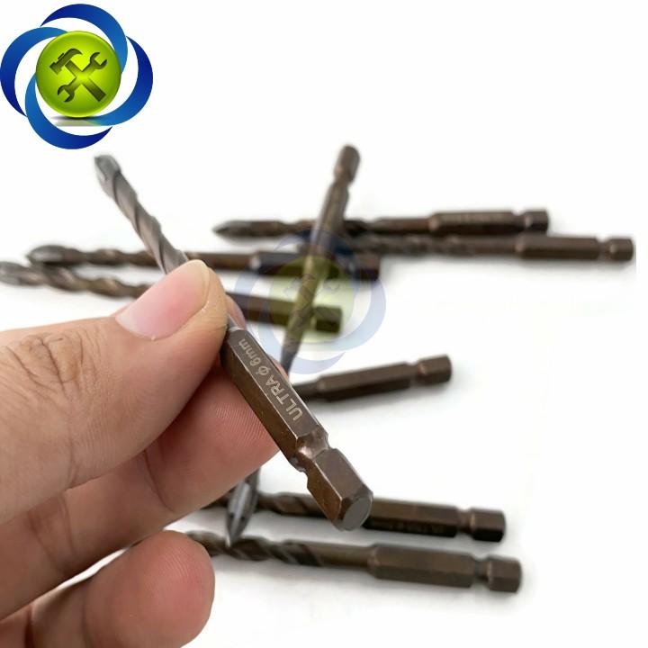 10 mũi khoan gạch men 6mm đuôi lục giác ULTRA-06 có 4 cạnh gạch-kính-thép