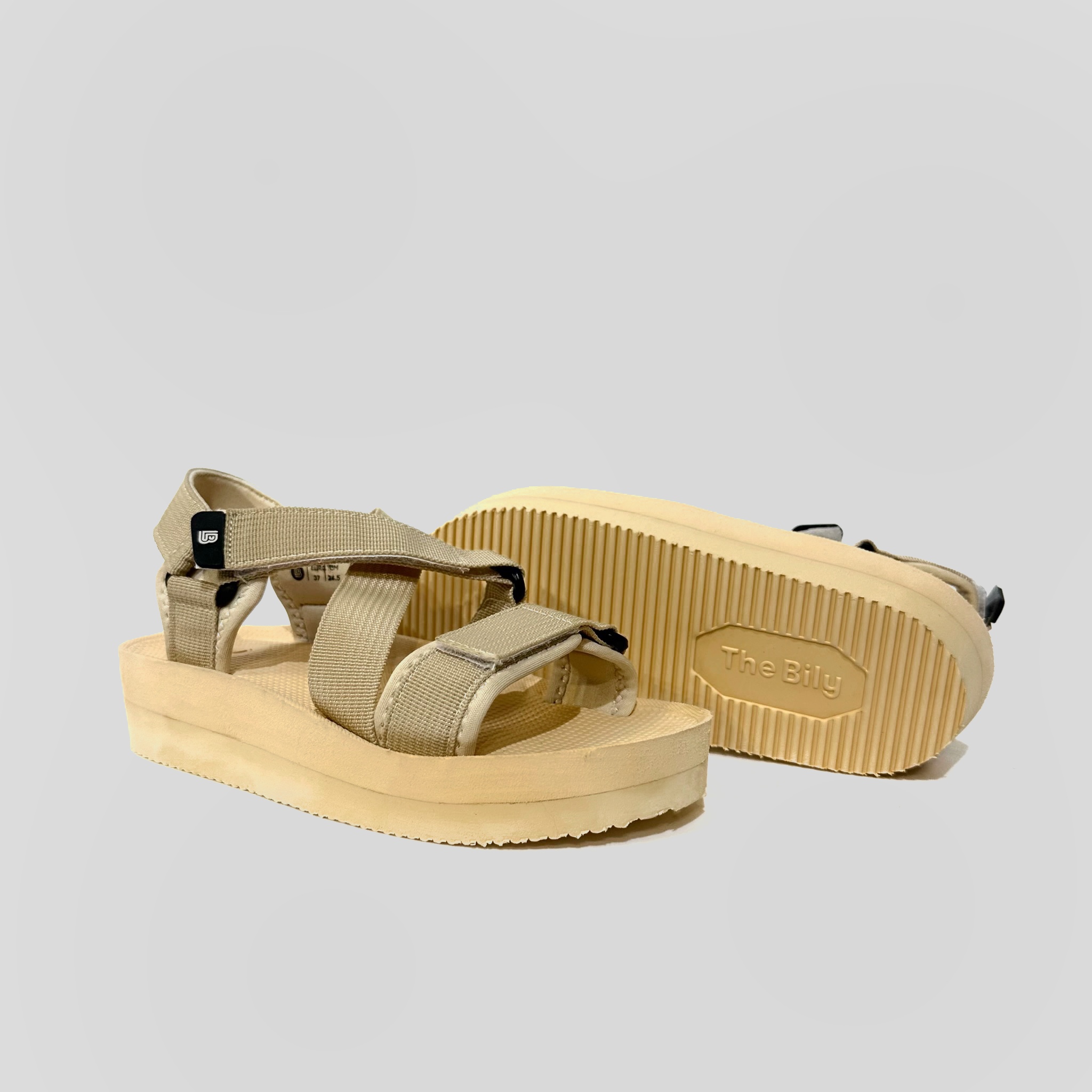 Giày Sandal Nữ The Bily 02W Quai Chéo Đôi - Màu Kem BL02WK