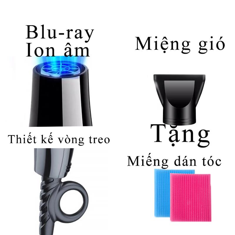 Máy Sấy Tóc Padabanic Công Suất Thiết Kế 3200W 2 Chiều Ấm Nóng Model 8866 Kèm 8 Phụ Kiện