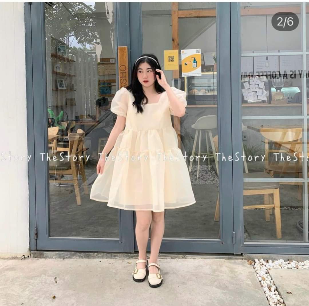 Váy trắng nữ vải đũi tơ