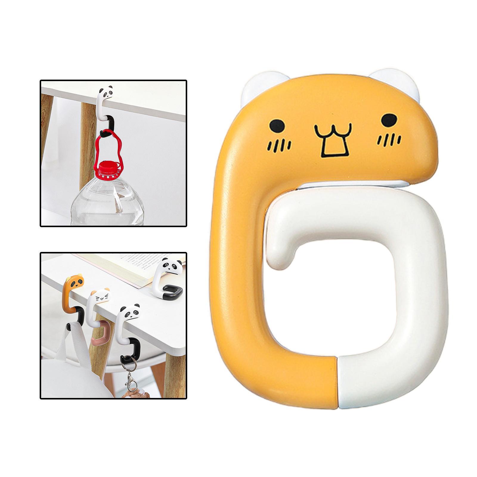 Portable Table Bag Holder Outdoor Bag Hook for Desk office Yellow