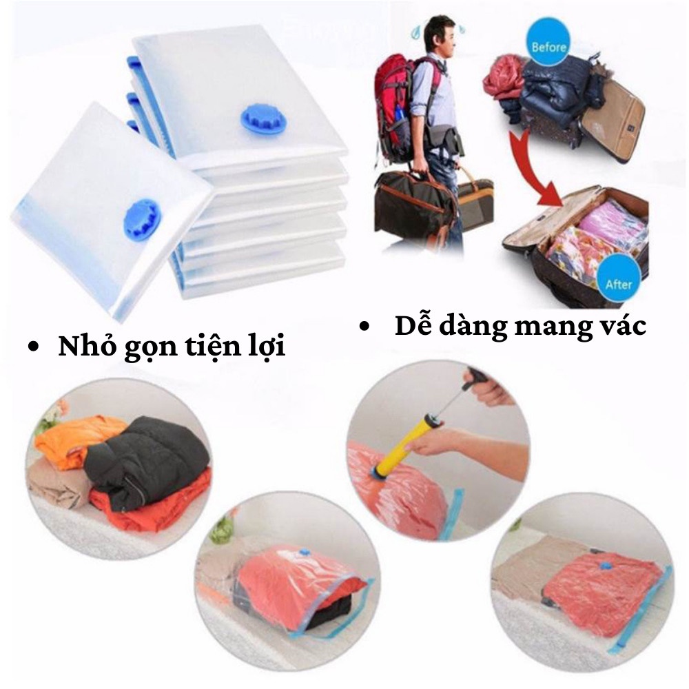 Túi Hút Chân Không Đựng Quần Áo, Chăn Ga Gối, Thú Bông - Loại Dày Cao Cấp, Nhiều Hoạ Tiết, Bảo Vệ Quần Áo, Chăn Ga Khỏi Ẩm, Nấm Mốc, Chống Nước Tuyệt Đối