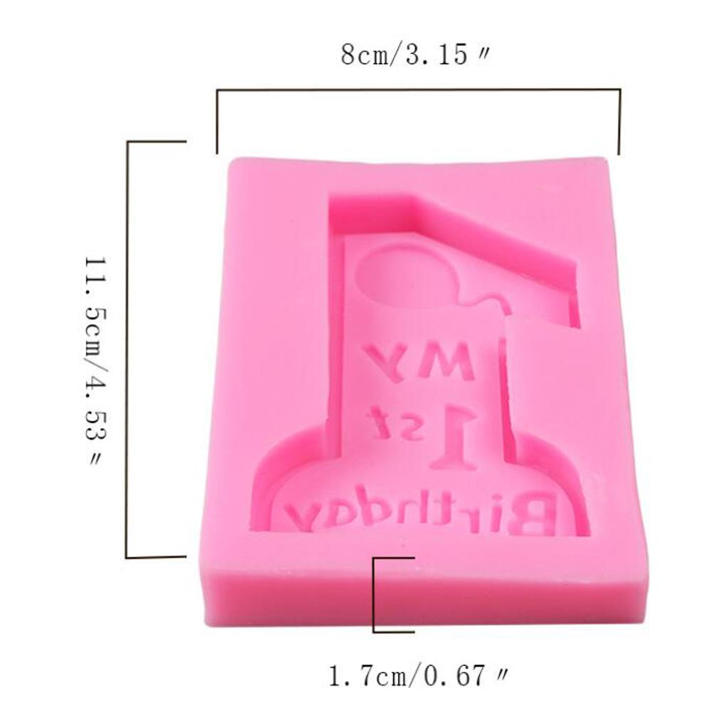 Silicone Number One Mold for Fondant Making Baby Birthday Cake Decor Mould