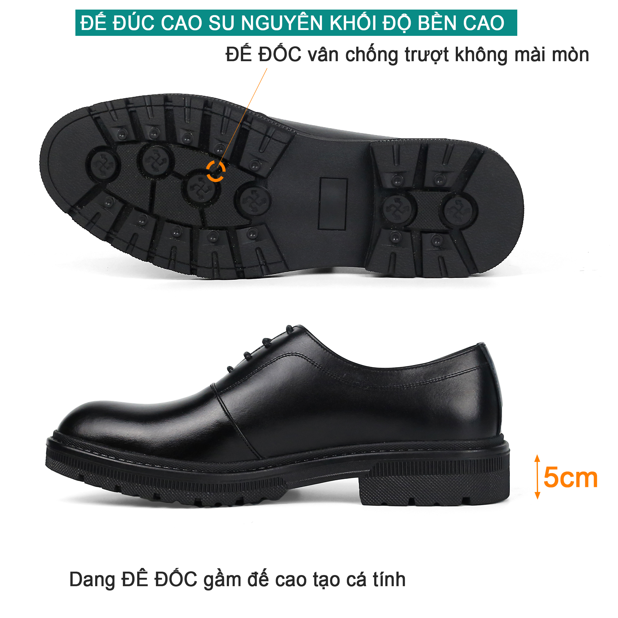 Giày da nam, giày đốc nam trẻ trung nam Bụi Leather G122 - Da bò thật Nappa cao cấp - Bảo hành 12 tháng