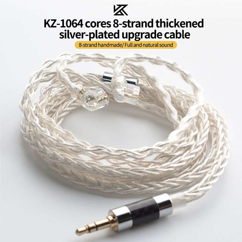 [NC] Dây cáp nâng cấp tai nghe KZ 897 Cable | Đồng Mạ Bạc thế hệ mới | 8 BRAND 1064 CORES SILVER PLATED UPGRADE CABLE - Hàng Chính Hãng