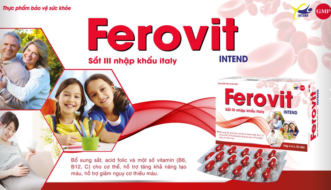 INTEND FEROVIT VIÊN UỐNG BỔ MÁU, BỔ SUNG SẮT, GIẢM THIẾU MÁU, TĂNG KHẢ NĂNG TẠO MÁU