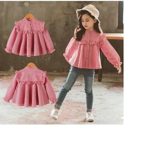 ÁO SƠ MI CARO BÉ GÁI BÈO NGỰC DIỆN MÙA XUÂN HÀNG VNXK