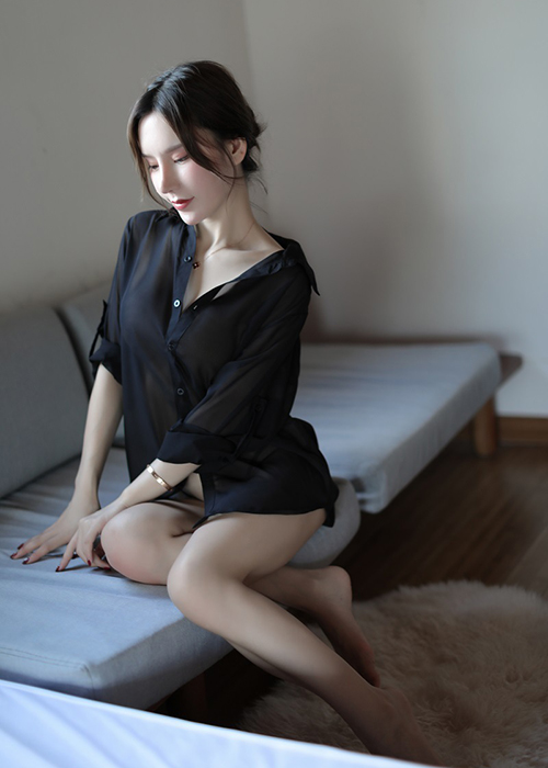Áo sơ mi nữ kèm vải voan mỏng tay dài CDAN72
