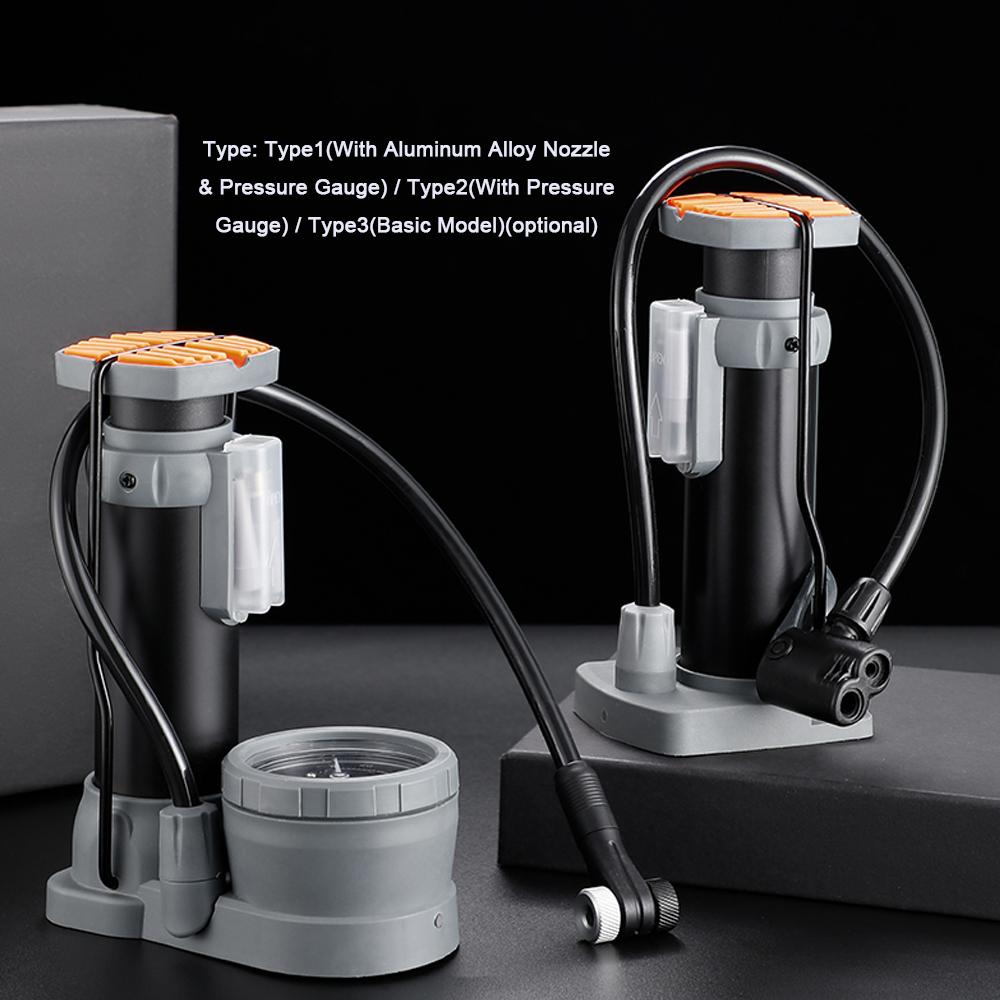 Bike Pump 120PSI High Pressure Air Pump MTB Road Bike Tire Inflator with Pressure Gauge Fits Presta & Schrader Valves