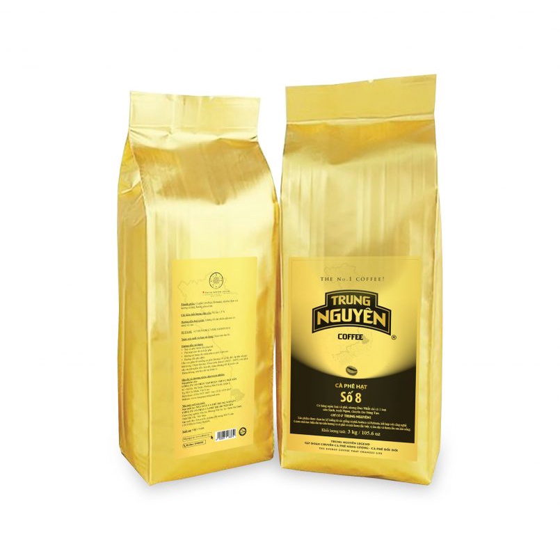 Cà Phê Hạt - Chồn (Weasel) hạt drip số 8 Trung Nguyên Legend - Túi 3 Kg - Pha Phin