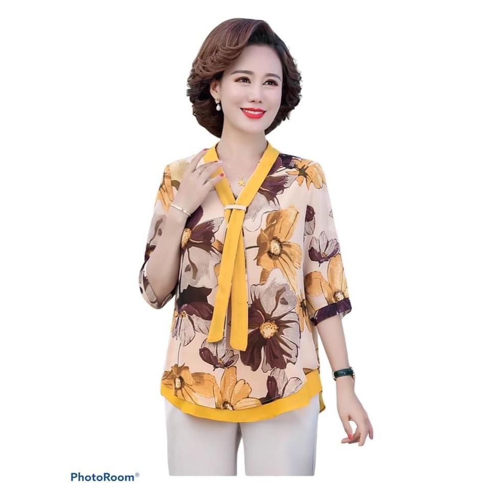 áo kiểu hoa thanh lịch -(thoi trang trung nien bigsize05) nh7-121