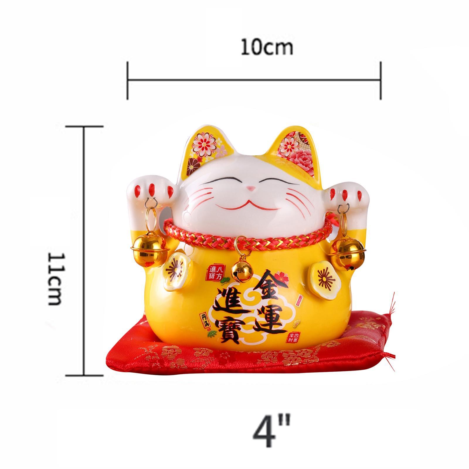 Fortune Cat Piggy Bank Japanese Decor Fengshui Creative Wealth for Home
