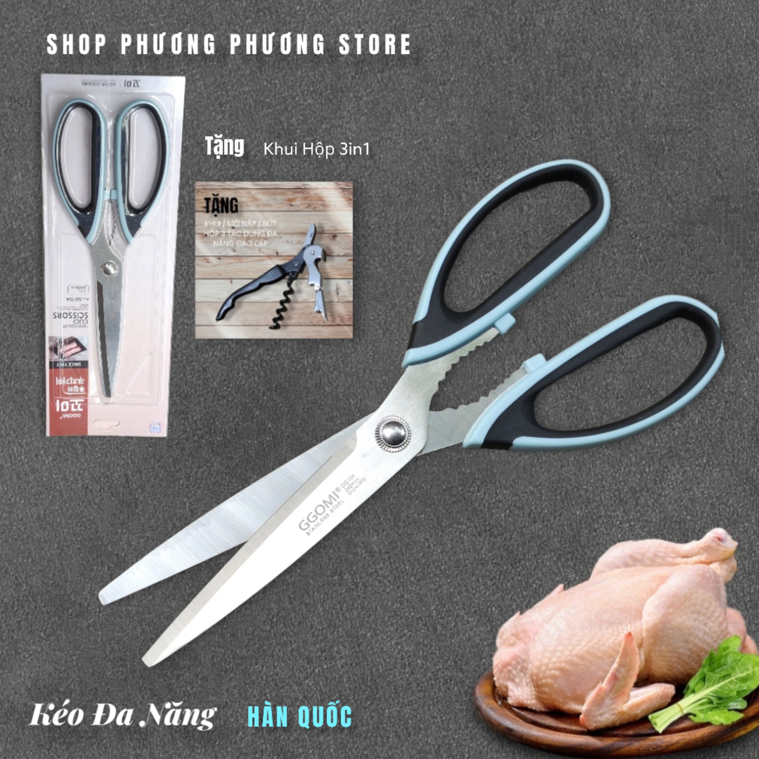 Kéo HÀN QUỐC Kéo Cắt Thịt Cắt Rau Quả Đa Năng