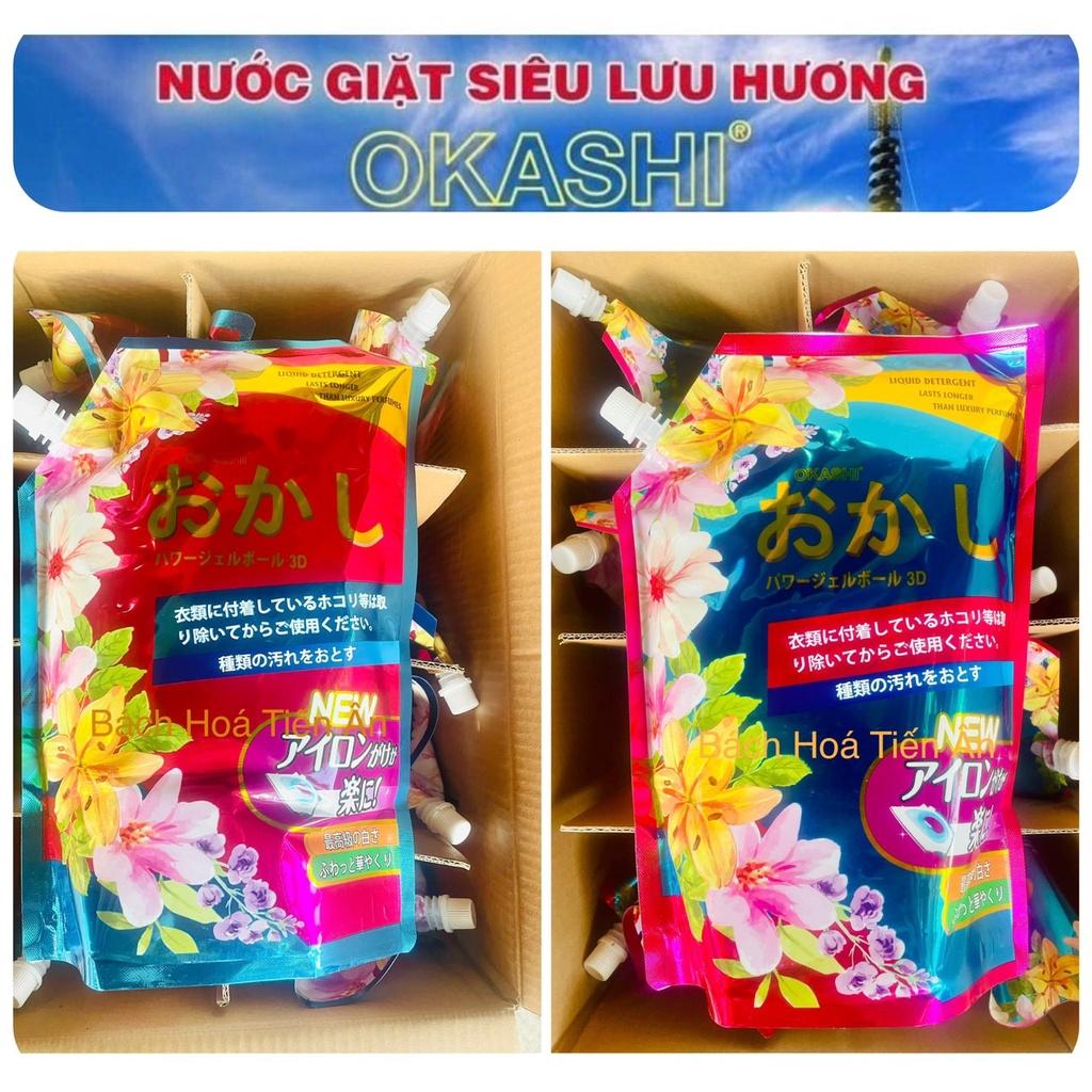 Nước Giặt Xả Đậm Đặt OKASHI 3D xuất Nhật Túi 2000ml Sạch mọi viết bẩn - hương thơm tươi mát cả ngày dài