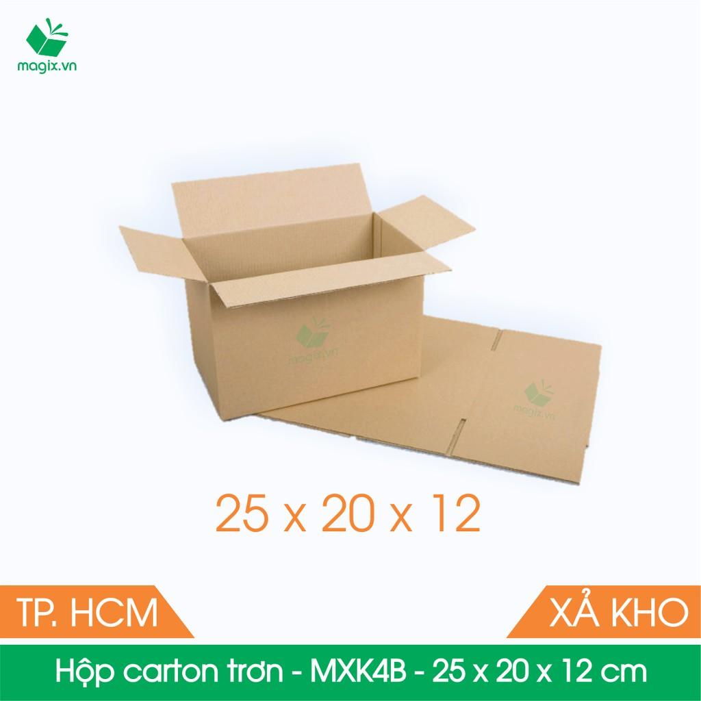 MXK4B - 25x20x12 cm - 100 Thùng hộp carton trơn đóng hàng