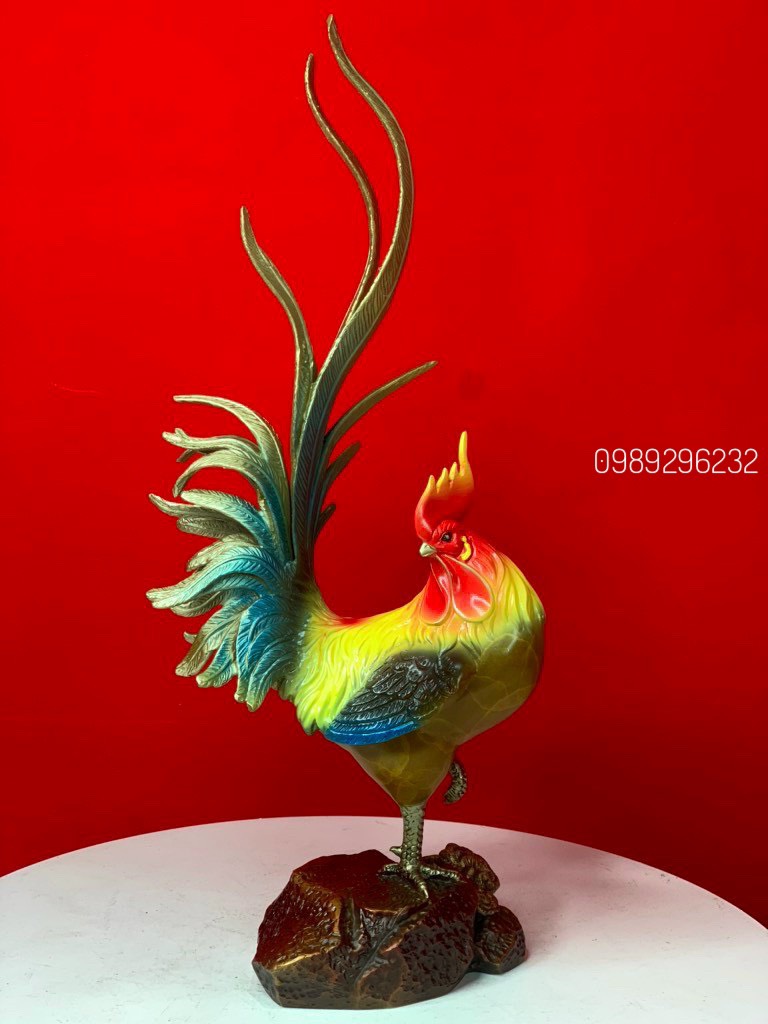 Tượng Gà Decor siêu víp bằng đồng - Gà Víp phong thủy