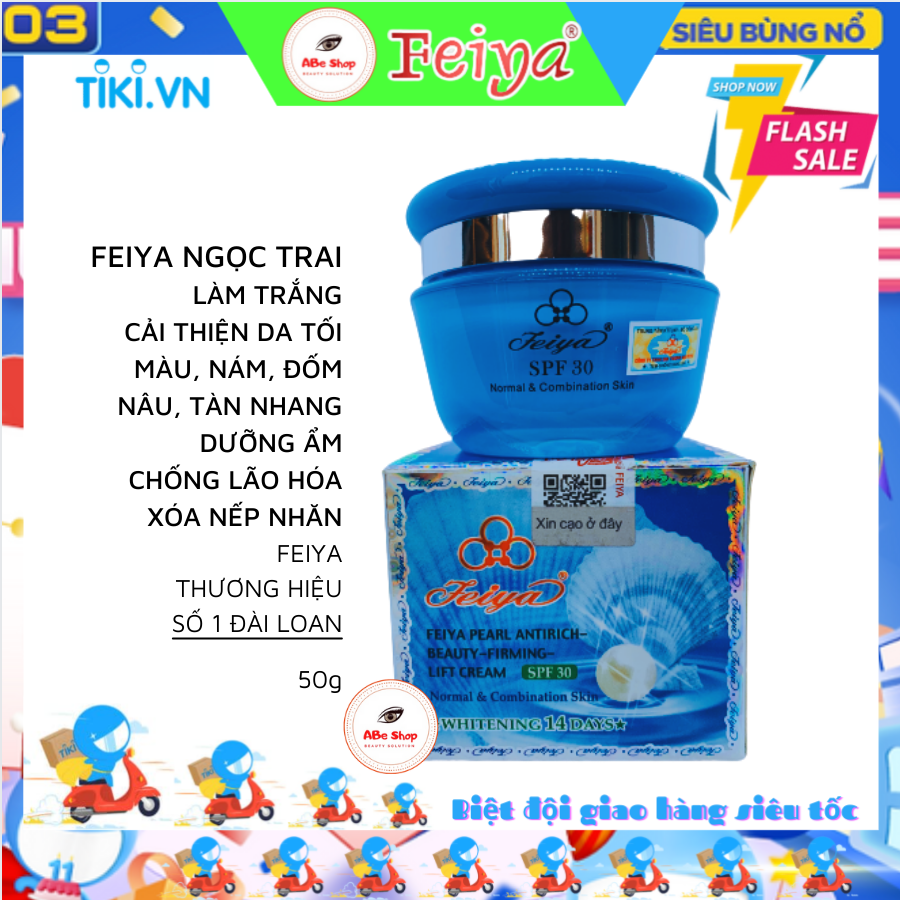 Kem FEIYA Ngọc Trai 50g - Làm Trắng - Giảm Thâm Nám - Cải Thiện Da Tối Màu - Chống Lão Hóa