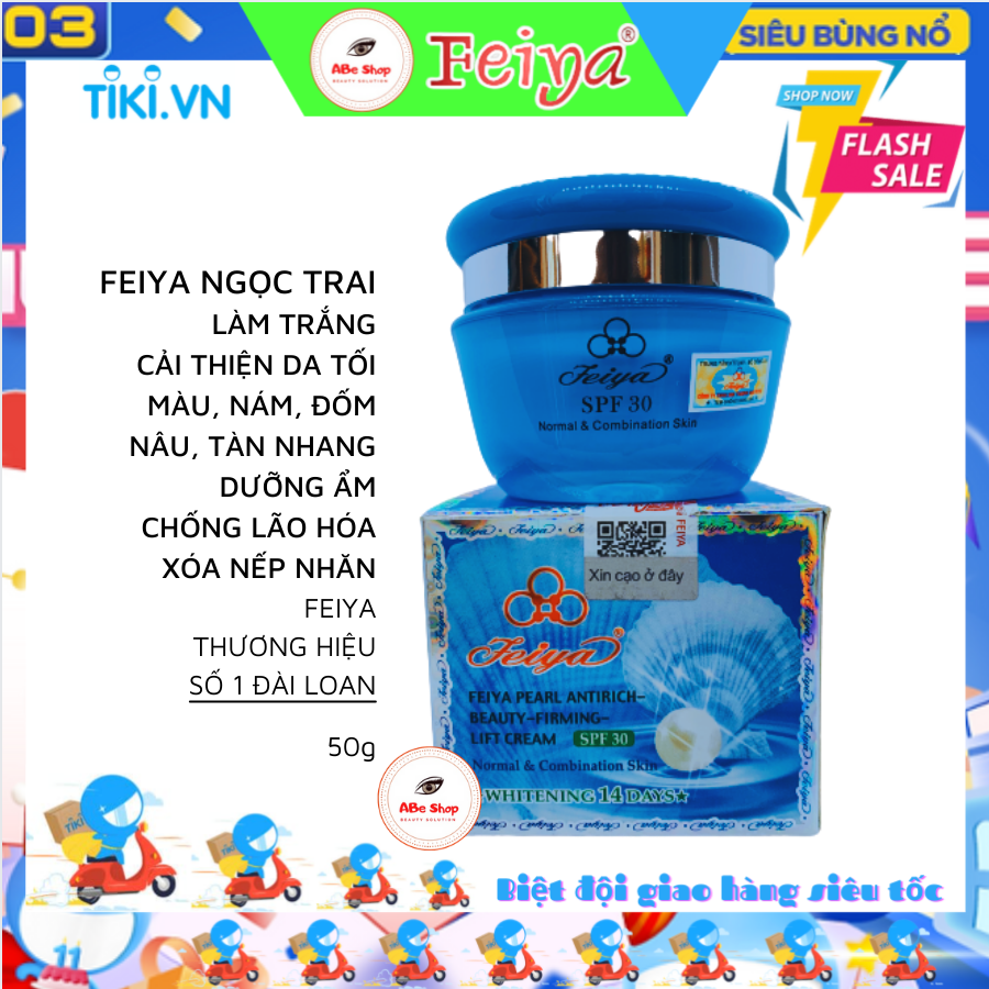 KEM DƯỠNG TRẮNG DA FEIYA NGỌC TRAI 50g ( HỖ TRỢ TRỊ NÁM, TÀN NHANG, ĐỐM NÂU )