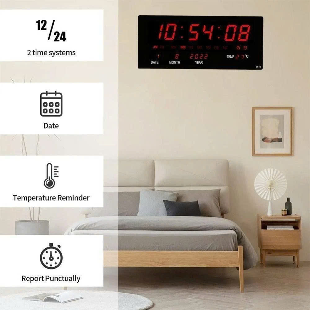 Đồng Hồ Vạn Niên LED Kỹ Thuật Số Đa Chức Năng - Mẫu Treo Tường Cao Cấp Cho Mọi Không Gian