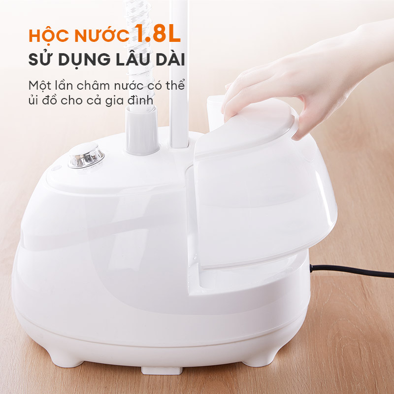 Bàn ủi hơi nước dạng đứng 2in1 GGS-M05A công suất 1800W thương hiệu GAABOR - Hàng chính hãng