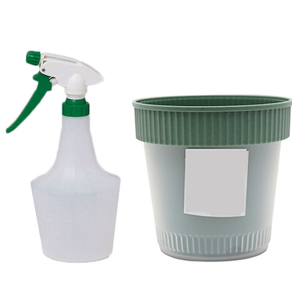 Combo bình xịt nước tưới cây 750ml + chậu trồng cây 2 lớp nội địa Nhật Bản