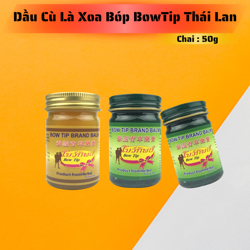 Dầu Cù Là Xoa Bóp Bowtip 50g Thái Lan ( Xanh - Vàng )