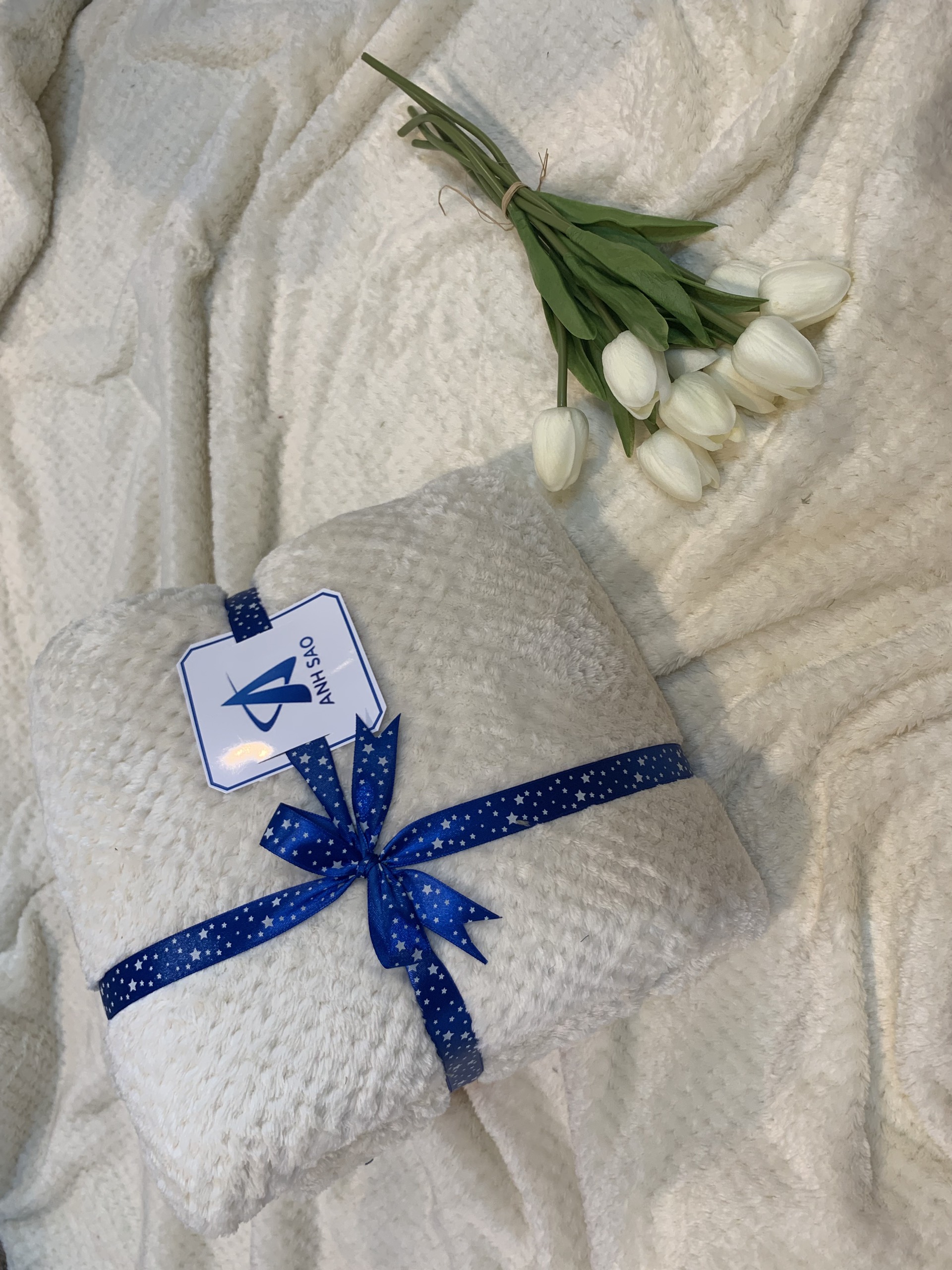 Mền lông cừu Thái Lan vân hạt bắp vải microfiber nặng 1.2 kg cao cấp A - mềm mại, ấm áp, kích thước 1m7x2m
