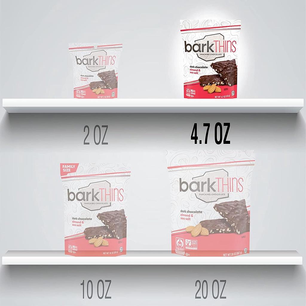 SOCOLA ĐEN HẠT HẠNH NHÂN - MUỐI BIỂN barkTHINS Dark Chocolate Almond with Sea Salt, 133g (4.7oz)