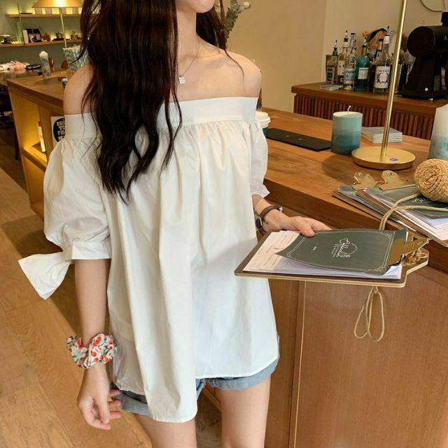 Áo trễ vai tay nơ