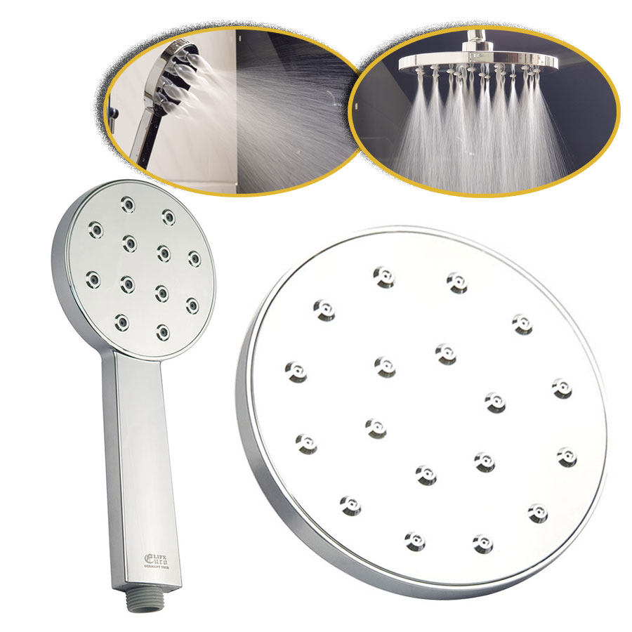 Combo đài sen và tay sen tròn nhựa ABS mạ Chrome cao cấp Eurolife EL-DST 01