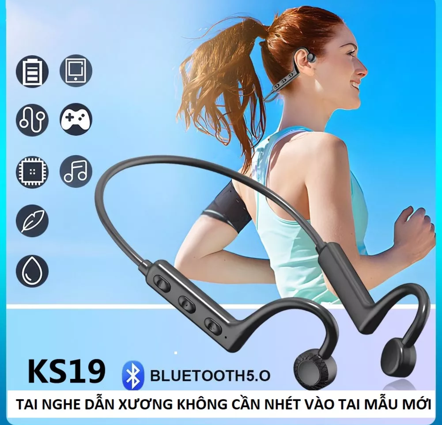 TAI NGHE BLUETOOTH DẪN TRUYỀN ÂM THANH QUA XƯƠNG CHỐNG NƯỚC HÀNG CAO CẤP