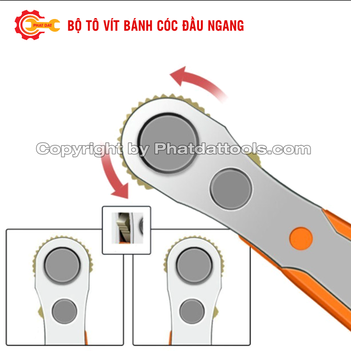 Bộ tô vit đầu ngang, tua vít bánh cóc siết mở vít