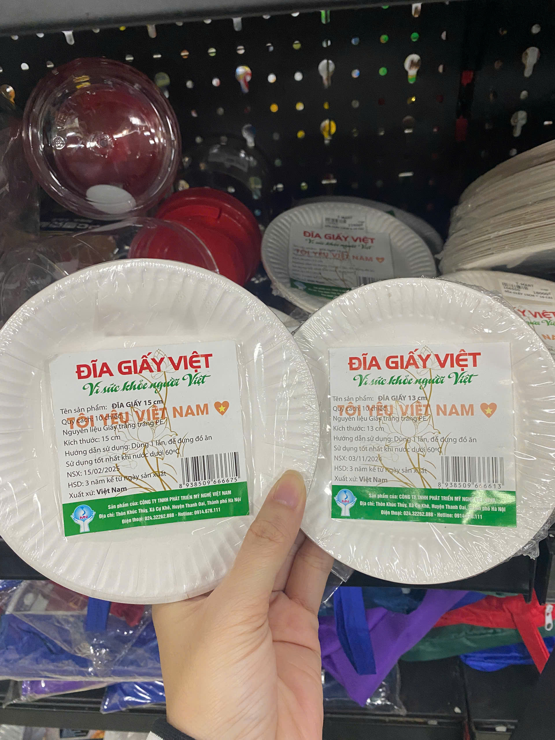 Combo 30 đĩa giấy Việt 13–15cm – Dùng cho tiệc nhẹ, dã ngoại