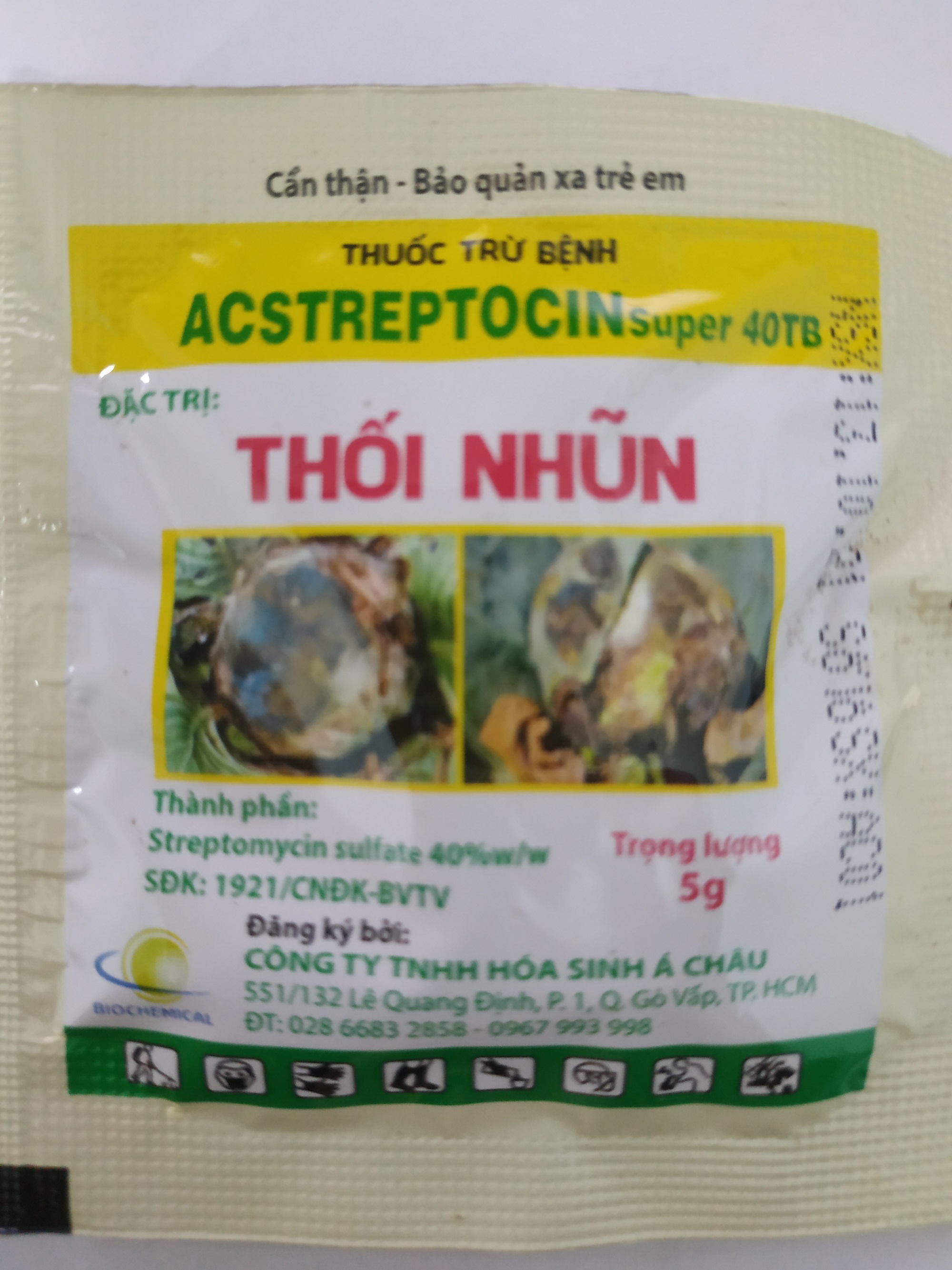 Viên ACSTREPTOCIN super 40TB trừ bệnh thối nhũn cho cây trồng - gói 5 gram