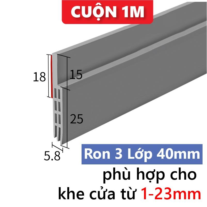 Nẹp 3 lớp chặn khe hở cửa đi -Thanh dán chân cửa giữ nhiệt điều hòa dày 5mm, chống gió lùa, chống khói bụi R3L