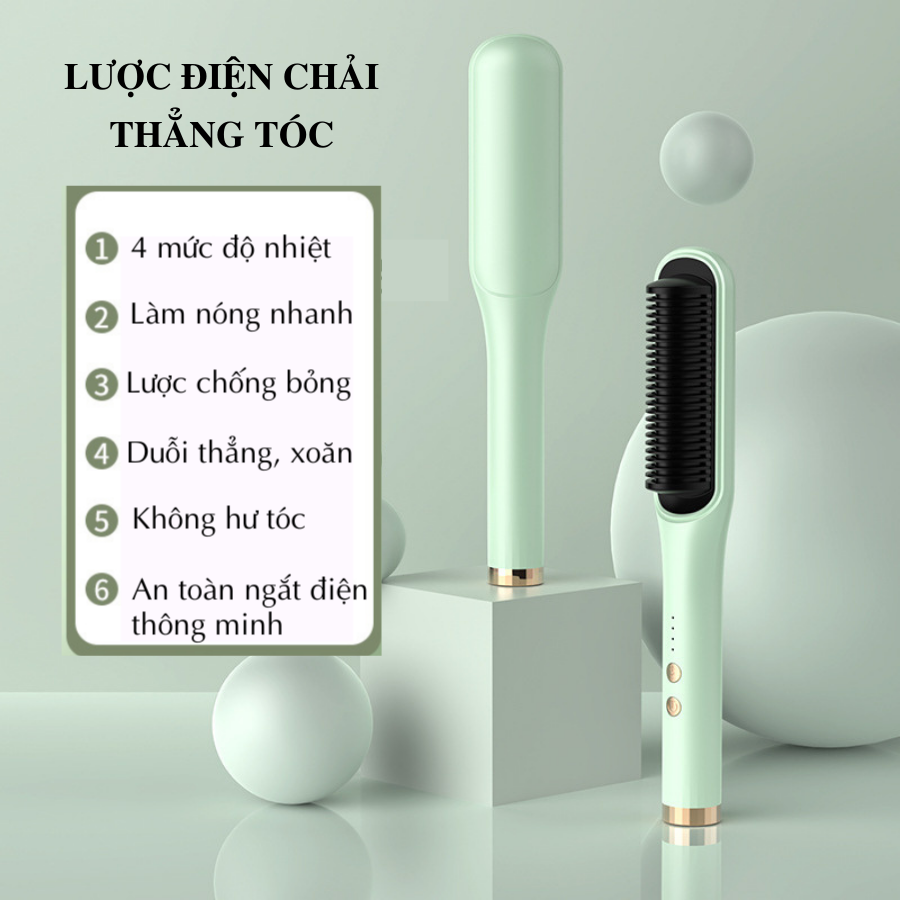 Lược điện chải thẳng tóc đa năng cao cấp BOORUI FN688 - Tạo kiểu chuyên nghiệp 3 in 1 máy uốn duỗi tóc, máy làm xoăn ép thẳng, thiết kế an toàn chống bỏng, không tổn thương da - Hàng chính hãng