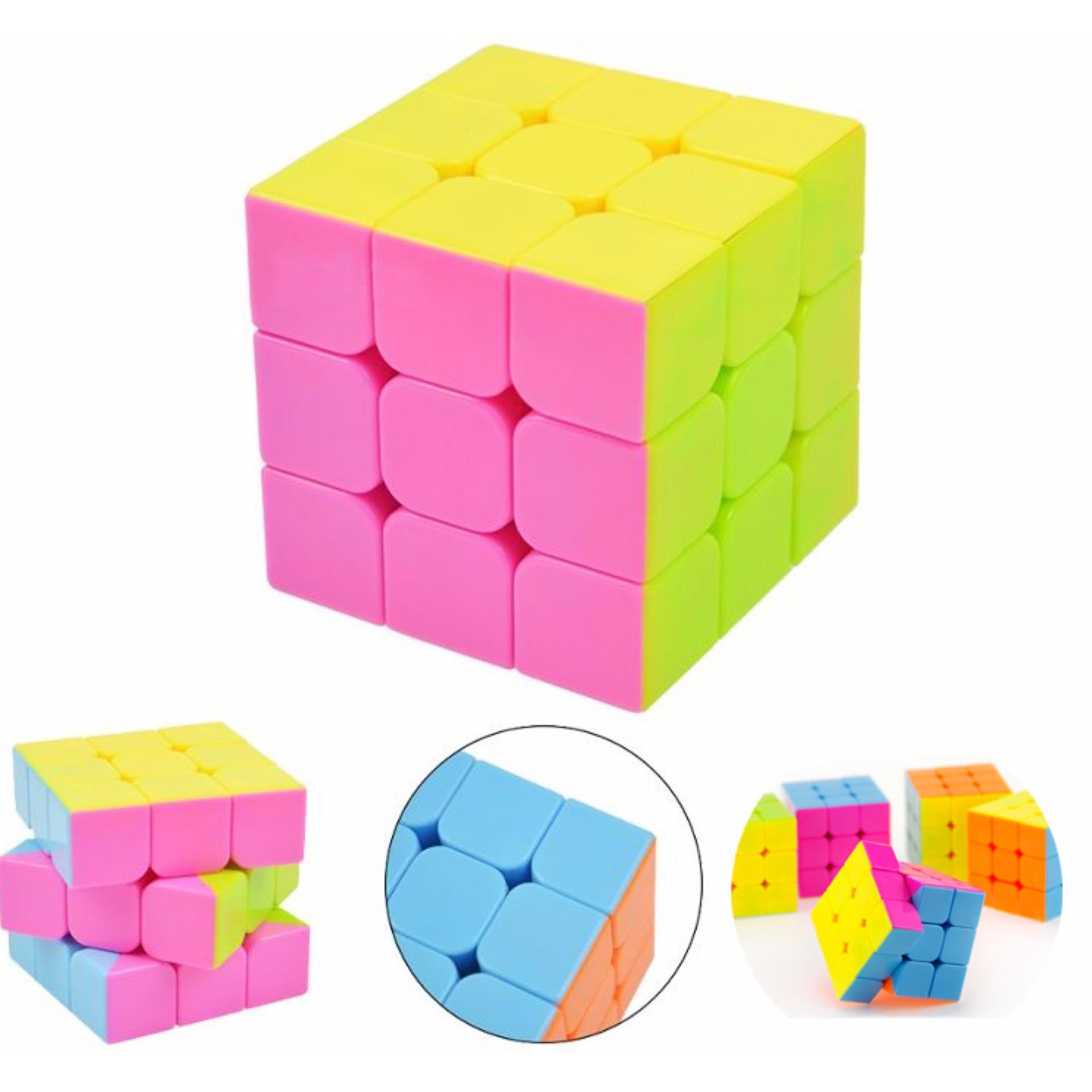 Combo Rubik 3x3 MoYu Mini 4.5cm MF3RS Rubic Stickerless Không Viền kèm móc khóa TTH