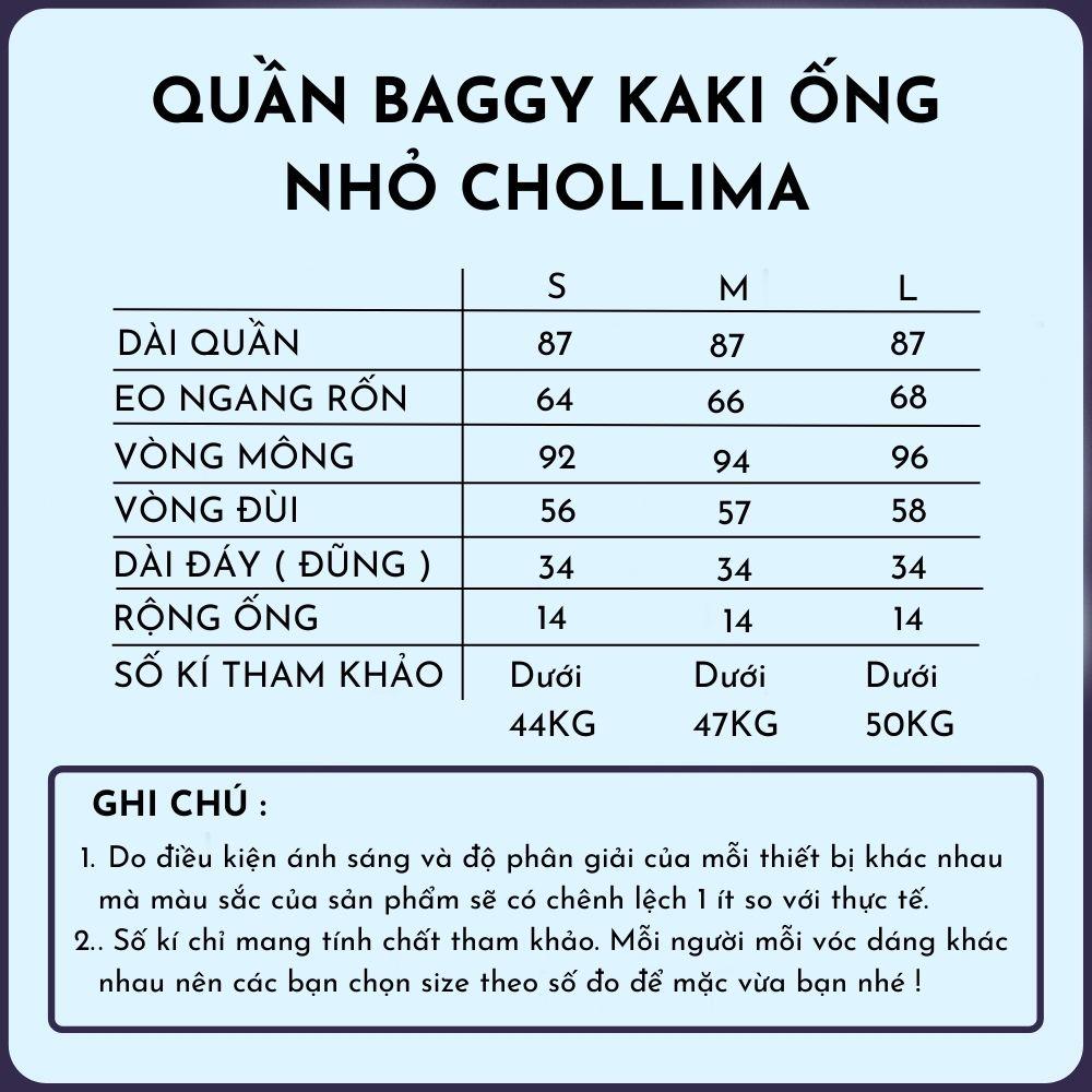 Quần baggy kaki ống nhỏ Chollima QD048 phong cách ulzzang trẻ trung năng động