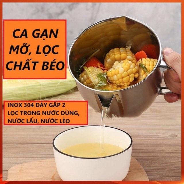 Ca lọc dầu mỡ inox 304 , tô gạc chất béo dư thừa có thể dùng được trên bếp tiện lợi