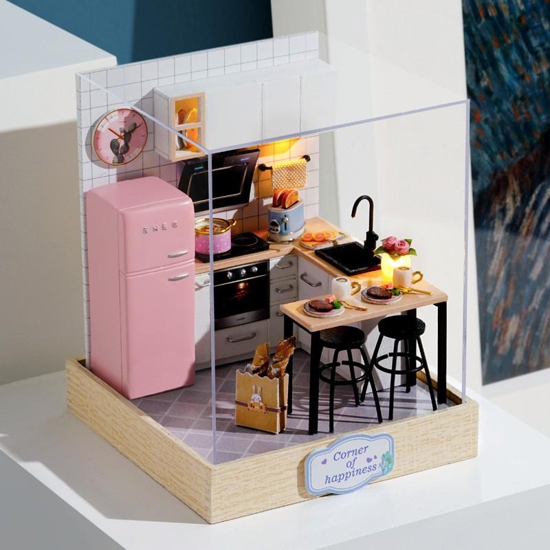 Mô hình nhà búp bê DIY Doll House Miniature_TASTE OF LIFE _ TẤM CHE BỤI + KEO