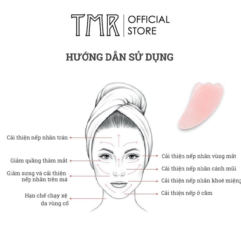 Bảng Đá Gua sha Guasha Massage TMR bằng Đá tự nhiên 3 mảnh cao cấp, mát xa nâng cơ hiệu quả, bấm huyệt thải độc