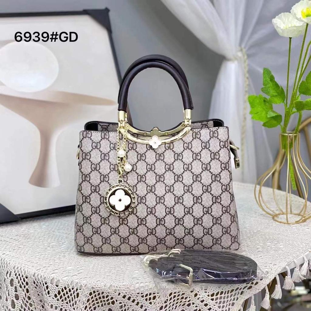 Túi xách nữ công sở size A5 thời trang vintage họa tiết monogram da PU Y6939