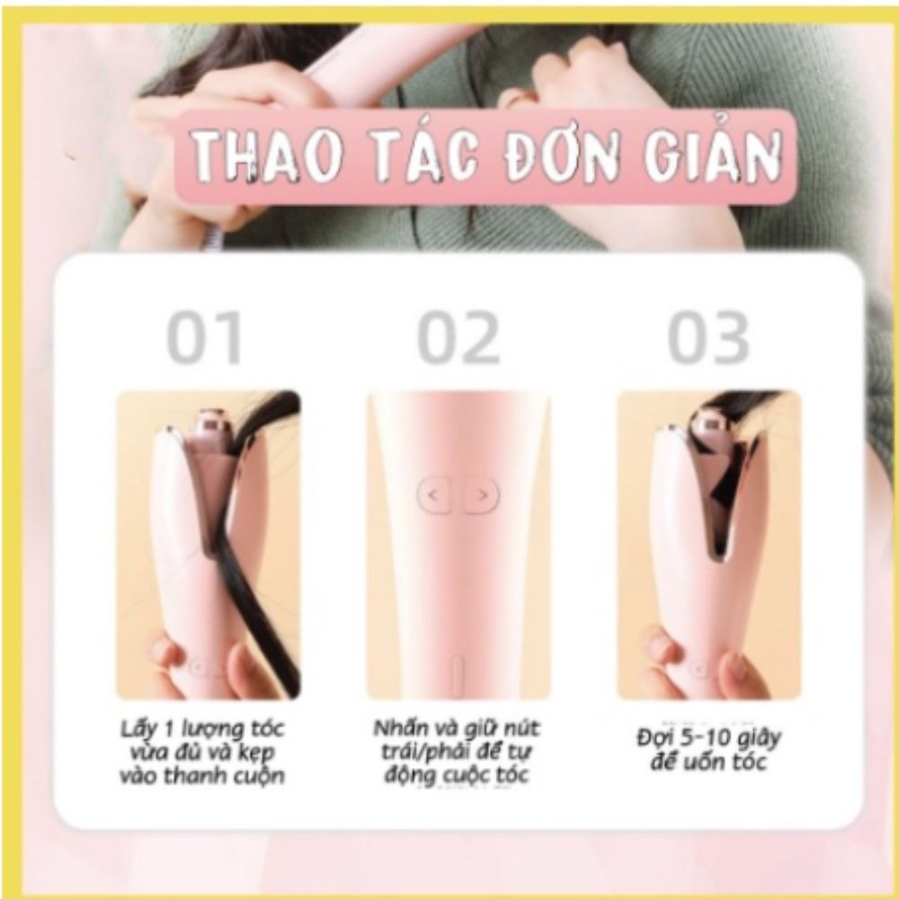 Máy uốn tóc tự động SHILY XN-389, tự xoay 360 độ, 4 mức nhiệt tùy chỉnh,an toàn chống hư tổn tóc