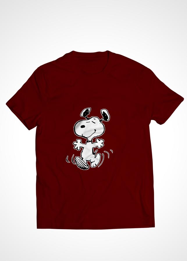Bộ áo thun Cotton màu đỏ đô cặp đôi in hình mẫu 04