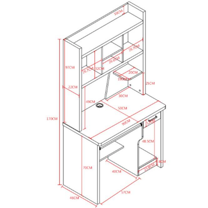 BÀN HỌC SIN GỖ ÉP 90 CM MÀU TRẮNG