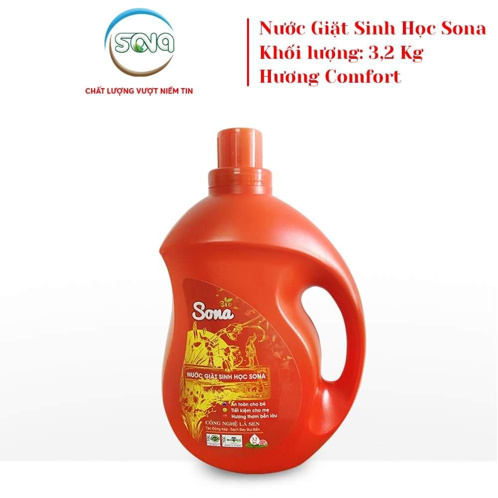 Nước giặt xả 2 trong 1 hương nước hoa Sona Comfort 3.2kg SONAMART lưu hương lâu làm mềm vải tiết kiếm nước