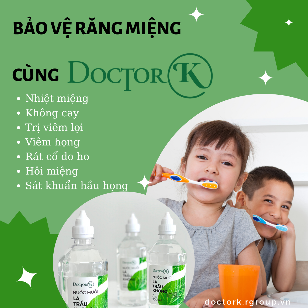 Nước muối sinh lý lá trầu không Doctor K - Trị viêm loét, hôi miệng, mẫn ngứa - an tâm sử dụng